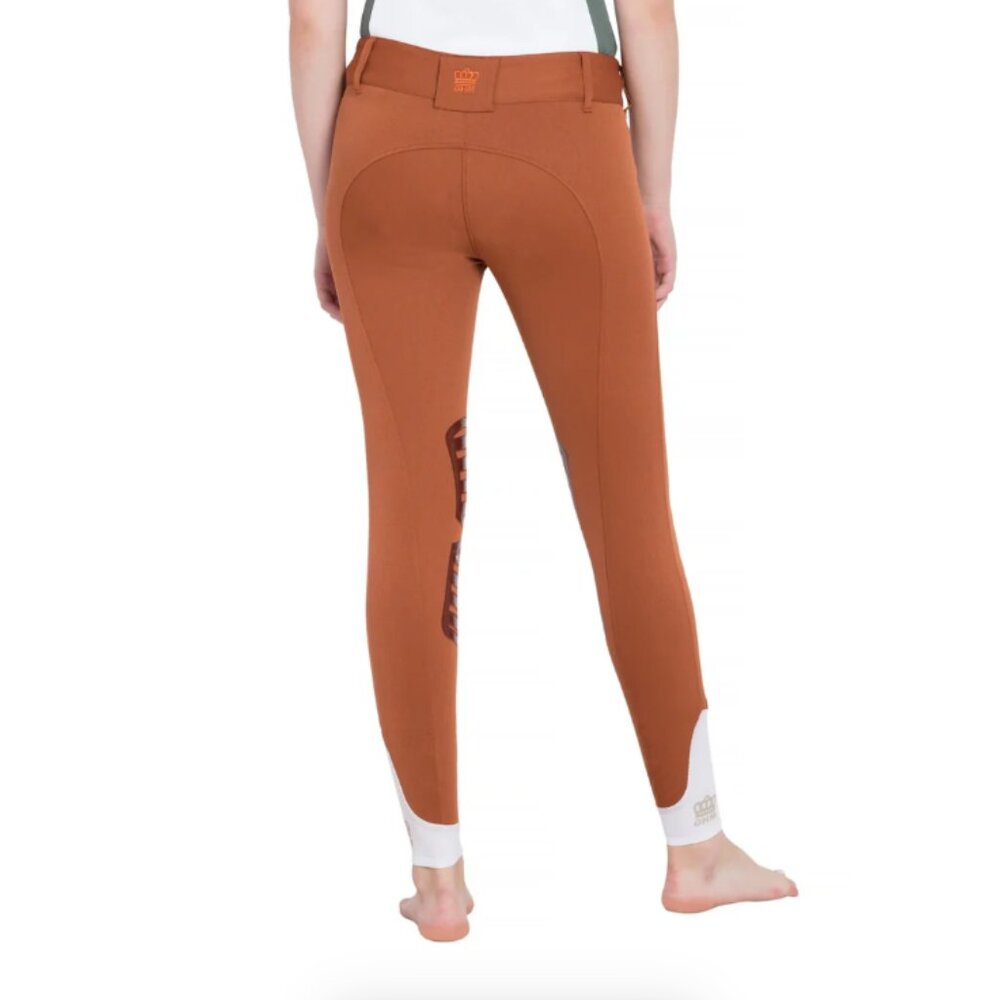 RUST George H Morris Ladies Add Back Silicone Knee Patch Breeches - Picture 3 of 6